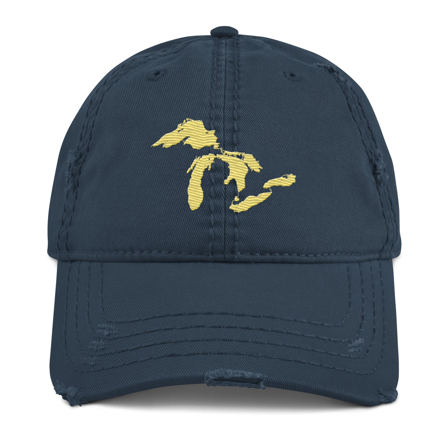 Great Lakes Distressed Dad Hat | Cherry Yellow