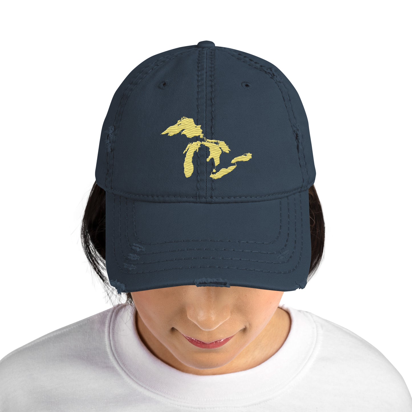 Great Lakes Distressed Dad Hat | Cherry Yellow