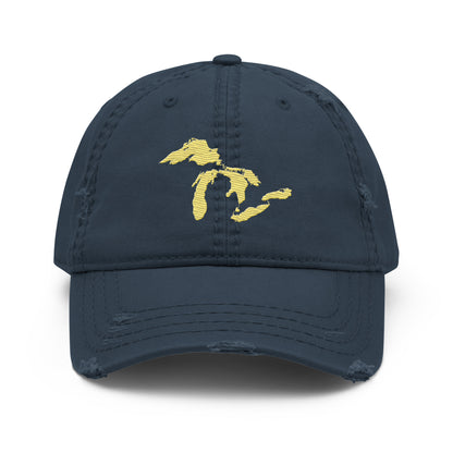 Great Lakes Distressed Dad Hat | Cherry Yellow