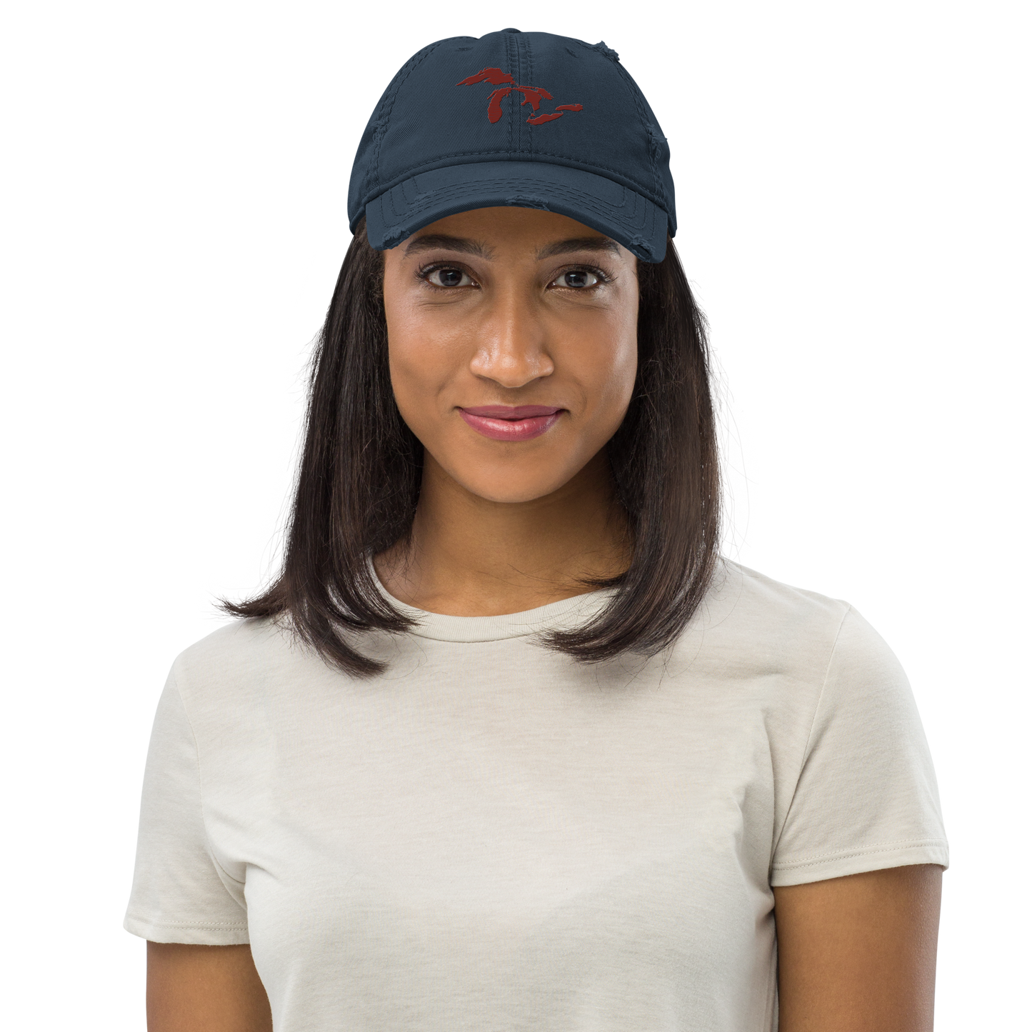 Great Lakes Distressed Dad Hat | Cherryland Red