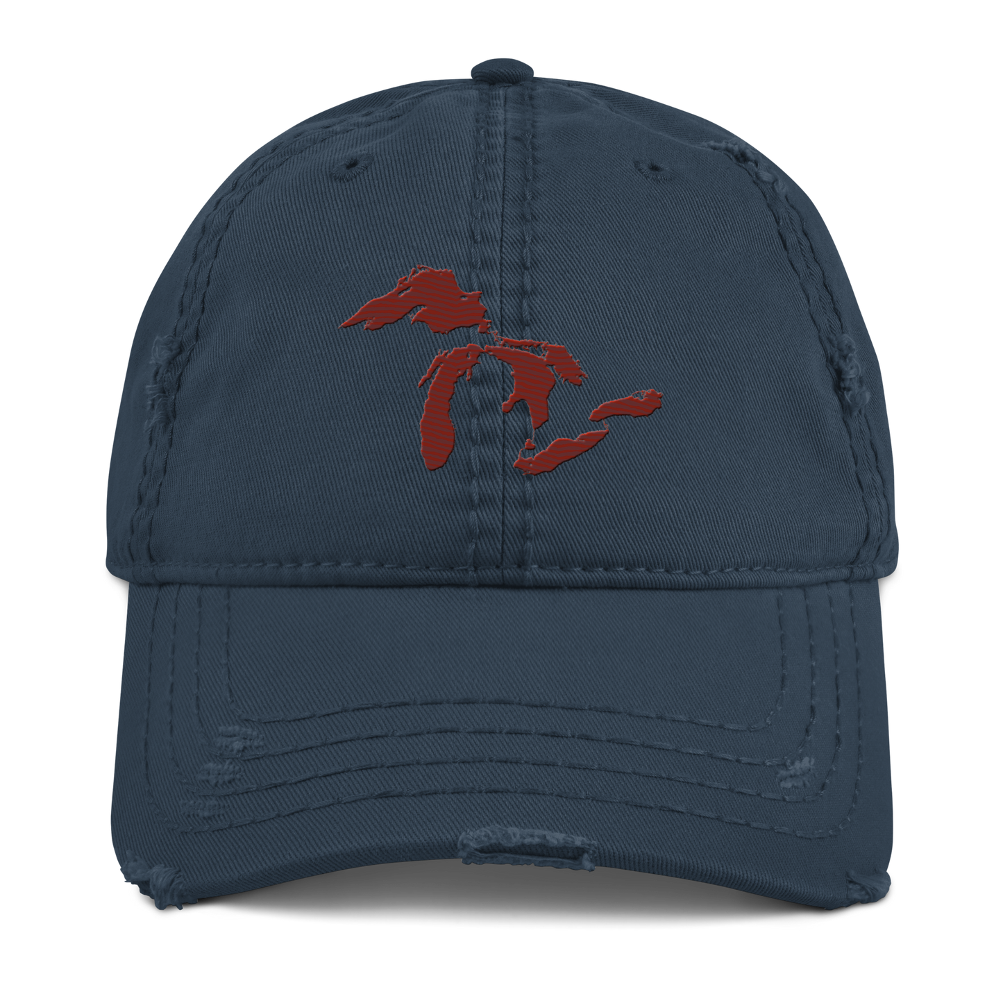 Great Lakes Distressed Dad Hat | Cherryland Red