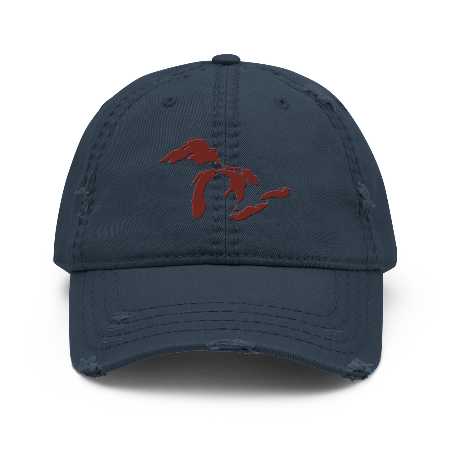 Great Lakes Distressed Dad Hat | Cherryland Red