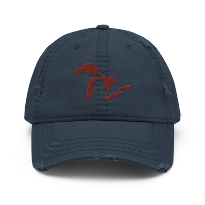 Great Lakes Distressed Dad Hat | Cherryland Red