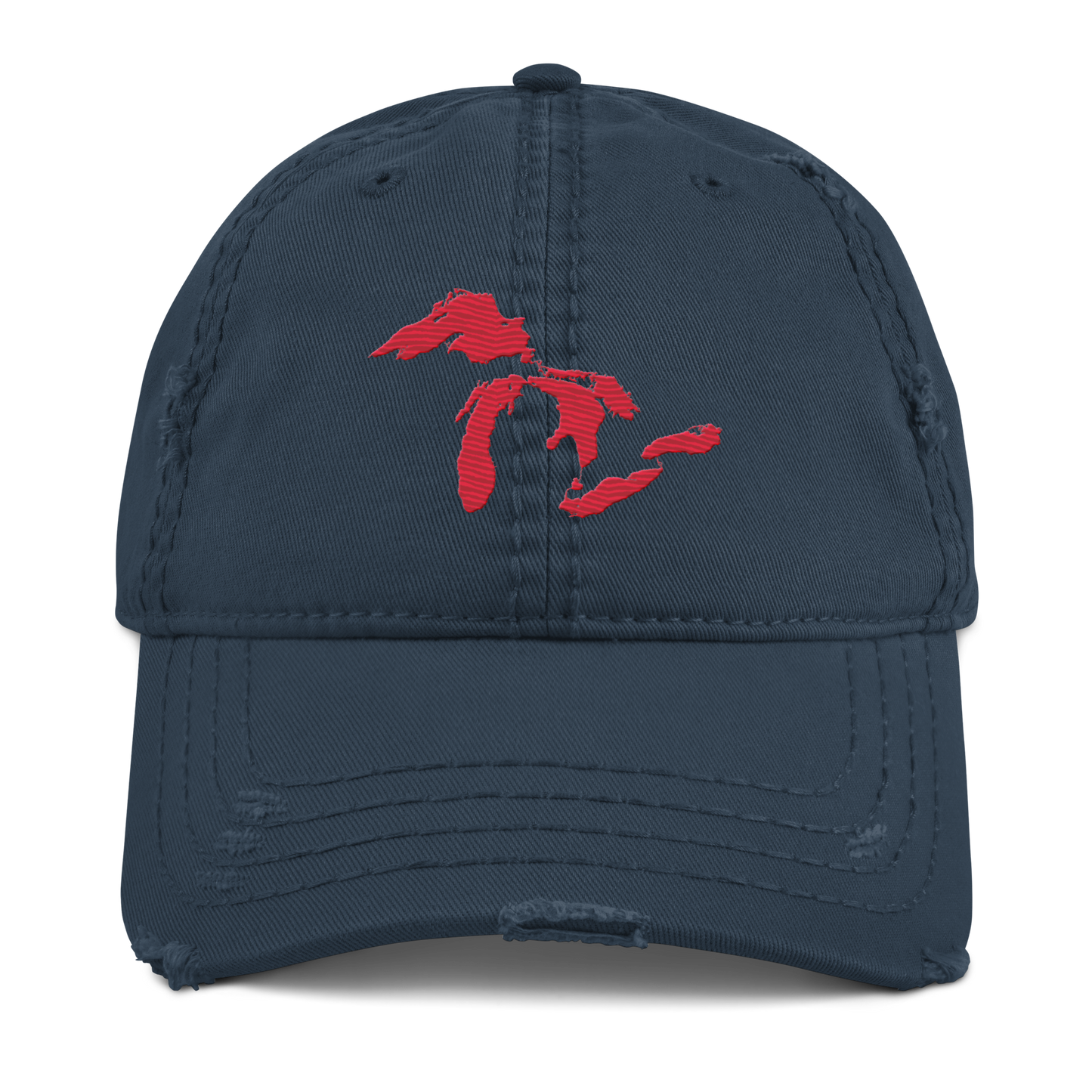 Great Lakes Distressed Dad Hat | Lighthouse Red