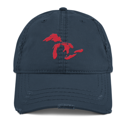 Great Lakes Distressed Dad Hat | Lighthouse Red