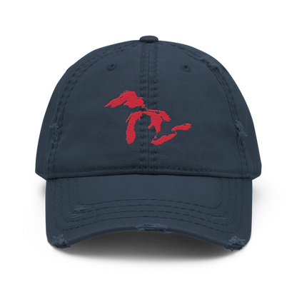 Great Lakes Distressed Dad Hat | Lighthouse Red