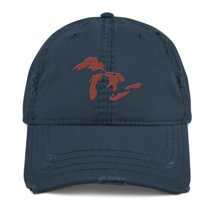 Great Lakes Distressed Dad Hat | Ore Dock Red