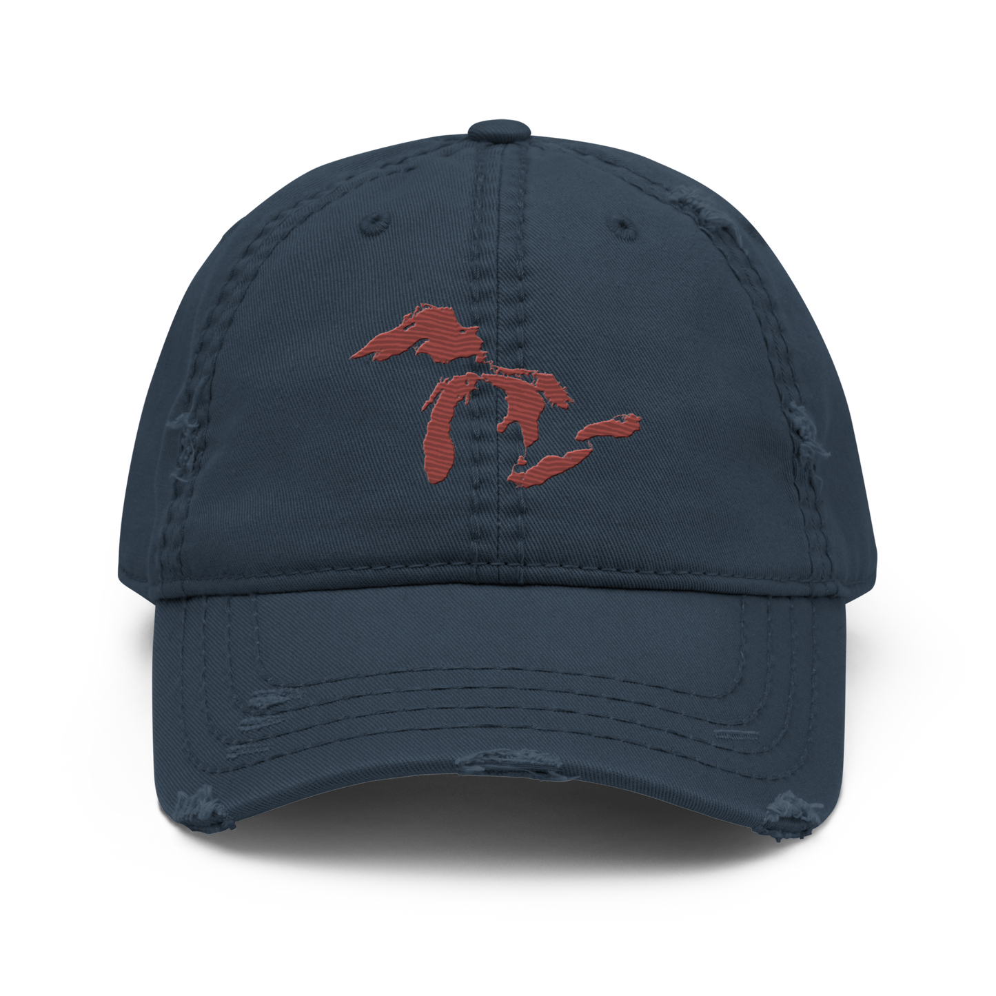 Great Lakes Distressed Dad Hat | Ore Dock Red