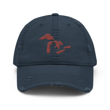 Great Lakes Distressed Dad Hat | Ore Dock Red