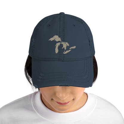 Great Lakes Distressed Dad Hat | Petoskey Beige