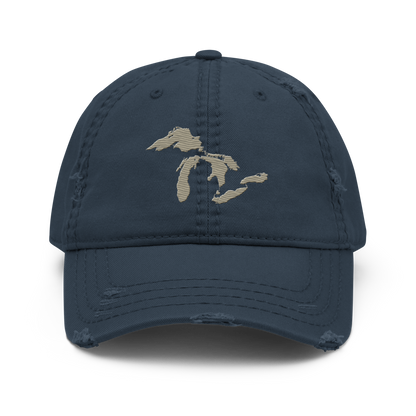 Great Lakes Distressed Dad Hat | Petoskey Beige