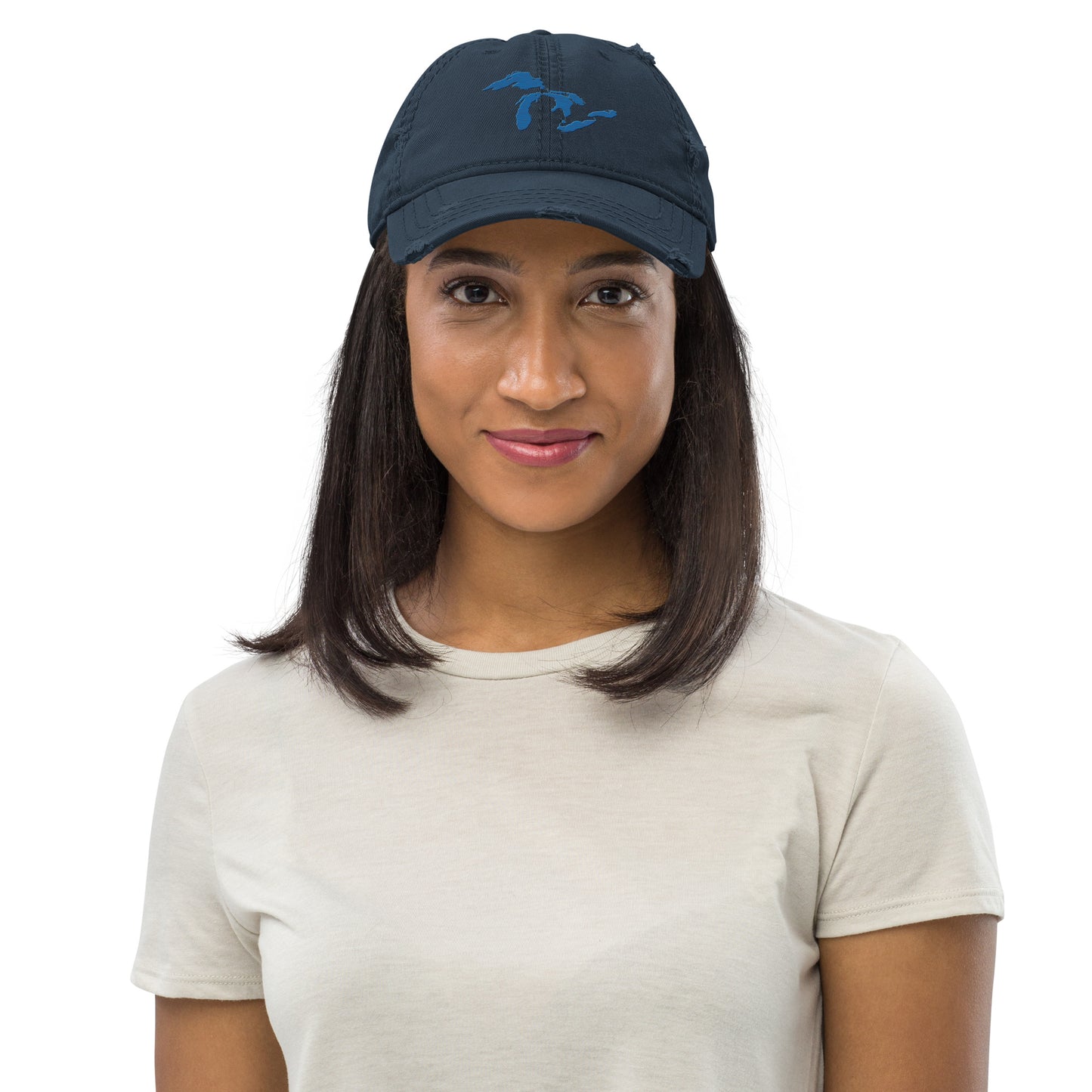 Great Lakes Distressed Dad Hat | Azure