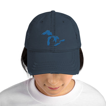 Great Lakes Distressed Dad Hat | Azure