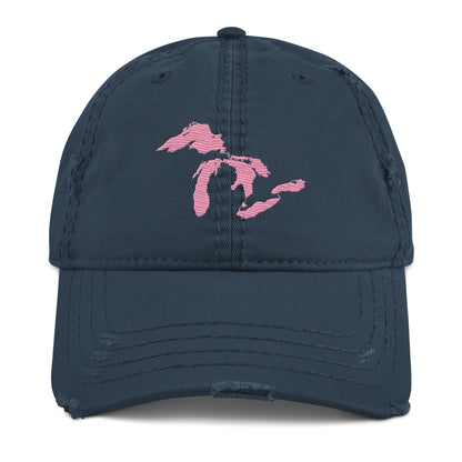 Great Lakes Distressed Dad Hat | Caddie Pink