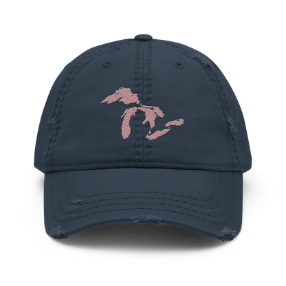 Great Lakes Distressed Dad Hat | Cherry Blossom Pink