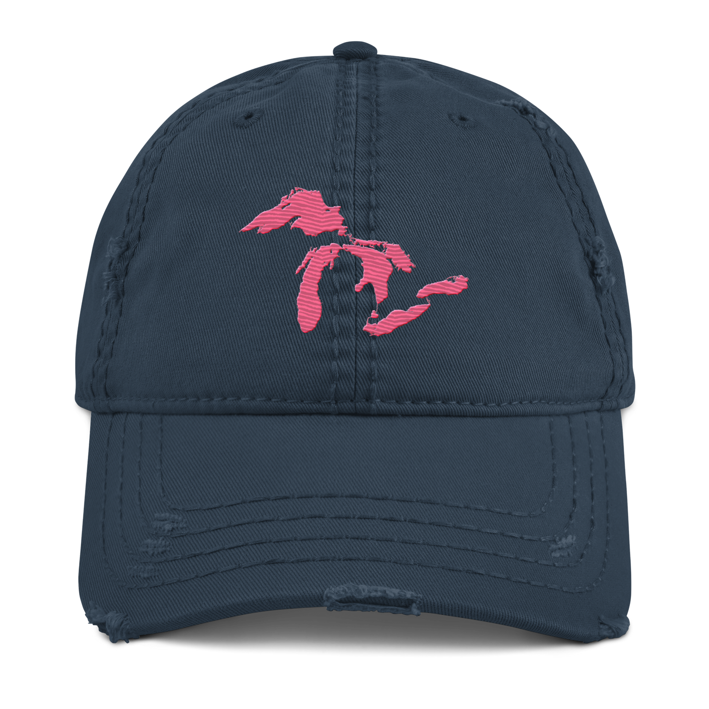 Great Lakes Distressed Dad Hat | Rhodochrosite Pink