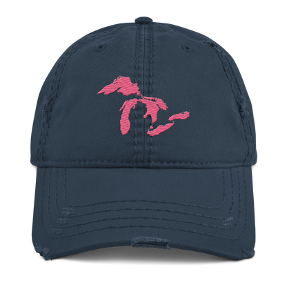 Great Lakes Distressed Dad Hat | Rhodochrosite Pink