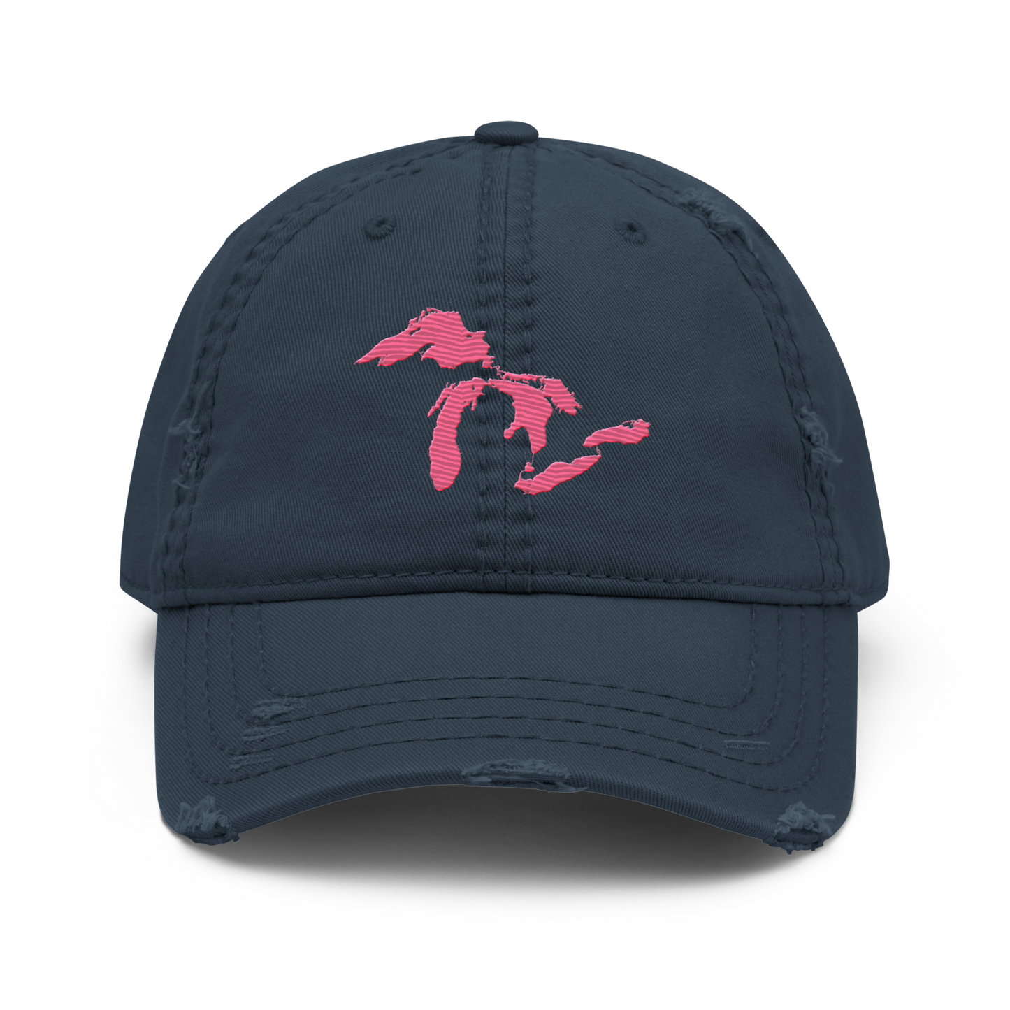 Great Lakes Distressed Dad Hat | Rhodochrosite Pink