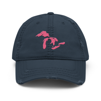 Great Lakes Distressed Dad Hat | Rhodochrosite Pink