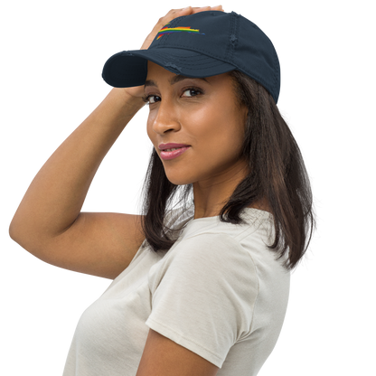 Michigan Upper Peninsula Distressed Dad Hat (Pride Edition)