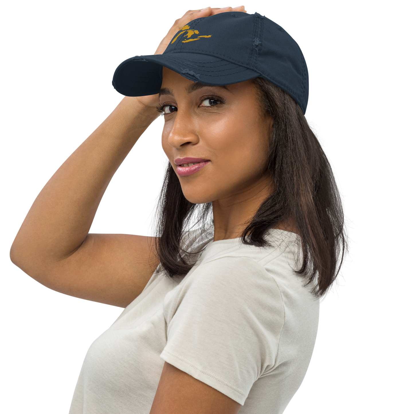 Great Lakes Distressed Dad Hat (Gold)