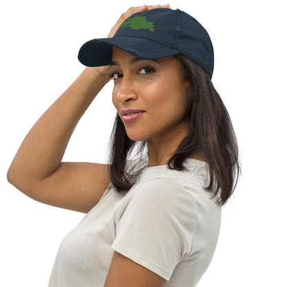 Lake Superior Distressed Dad Hat | Pine Green