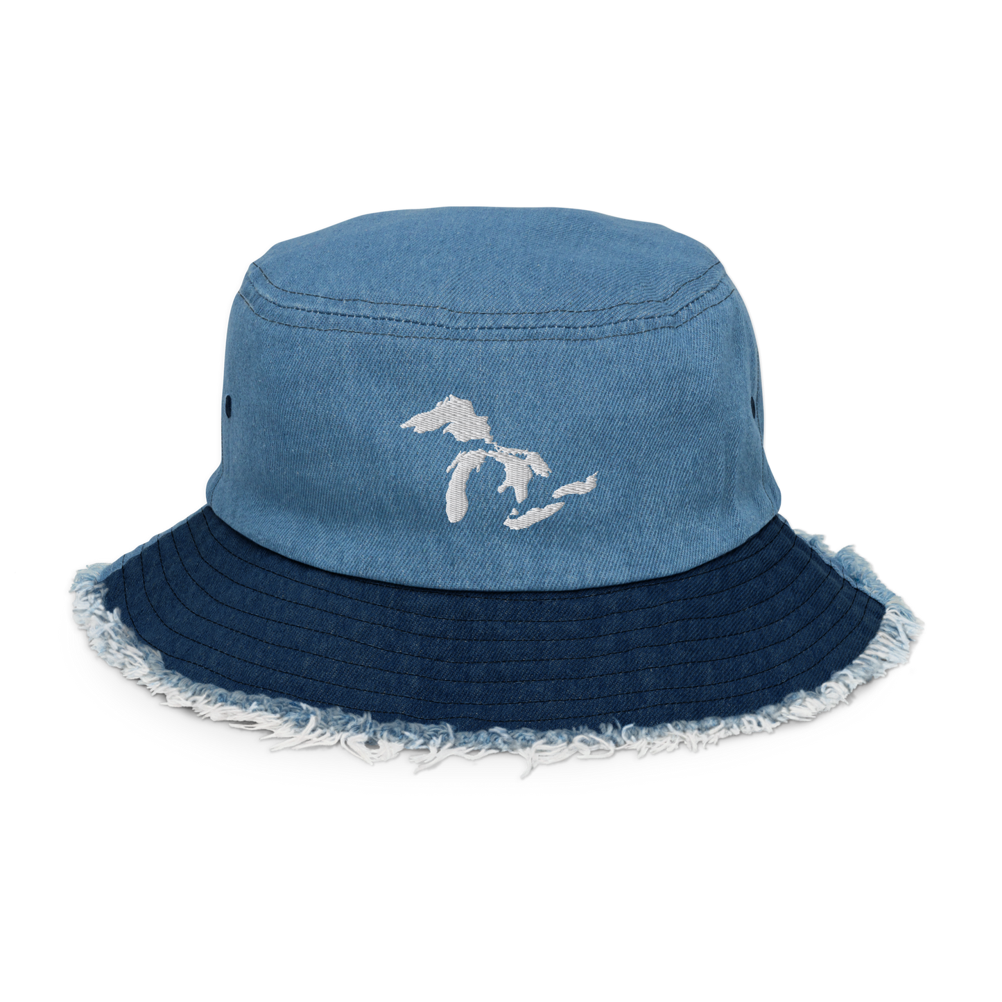 Great Lakes Distressed Denim Bucket Hat