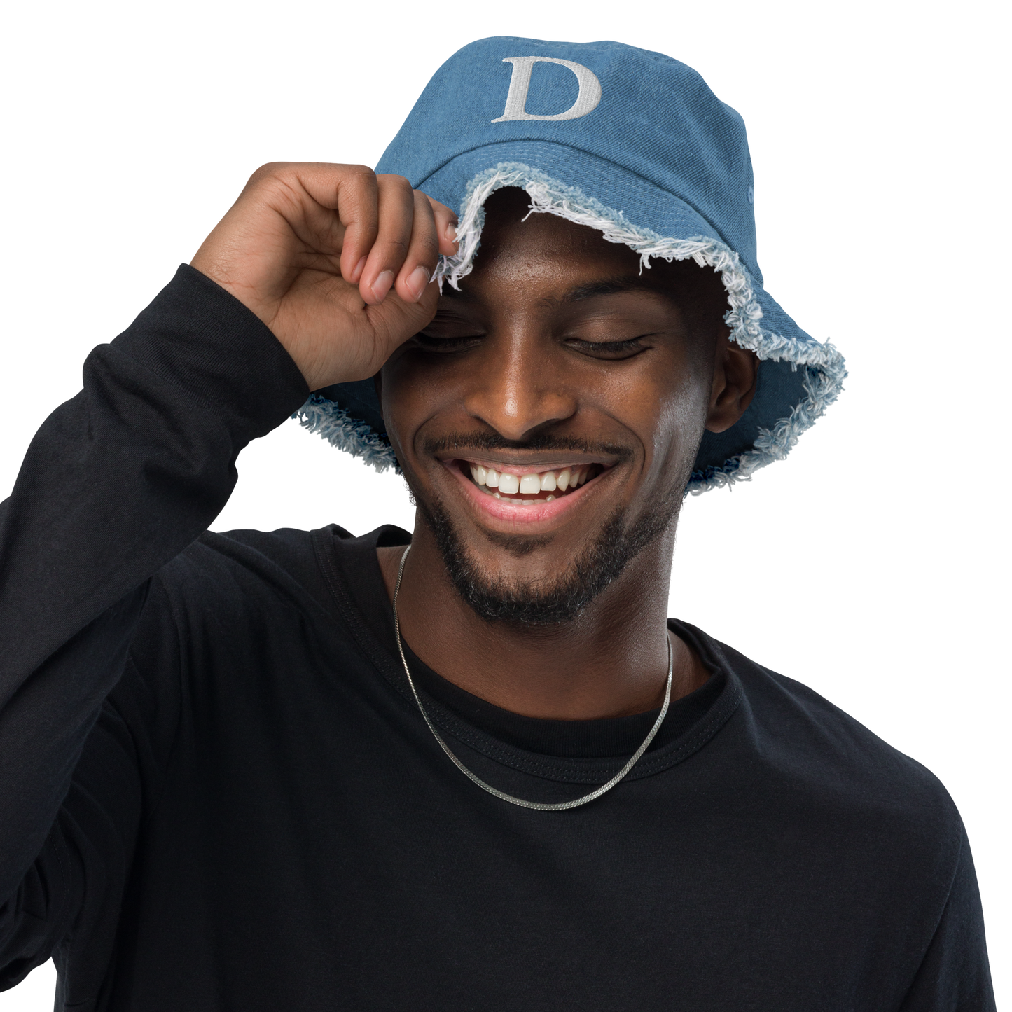 Detroit 'Old French D' Distressed Denim Hat