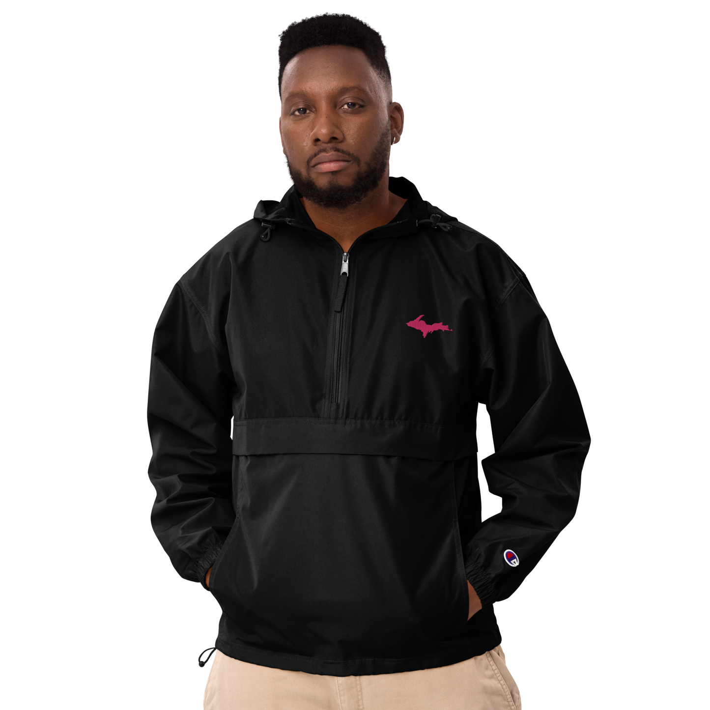 Upper Peninsula Packable Wind & Rain Jacket (w/ Pink UP Outline)