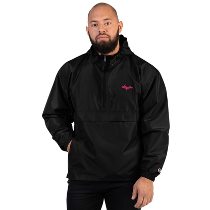 Upper Peninsula Packable Wind & Rain Jacket (w/ Pink UP Outline)