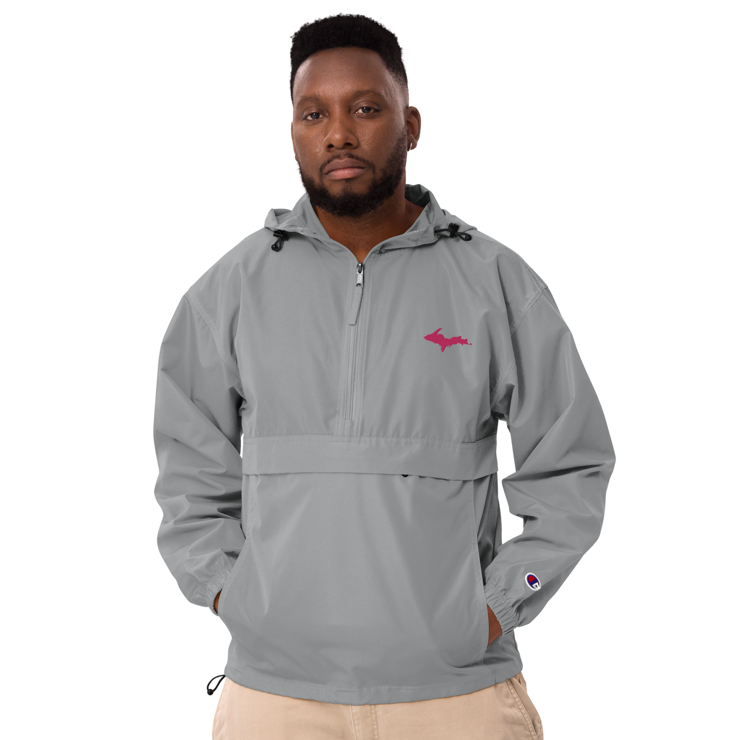 Upper Peninsula Packable Wind & Rain Jacket (w/ Pink UP Outline)