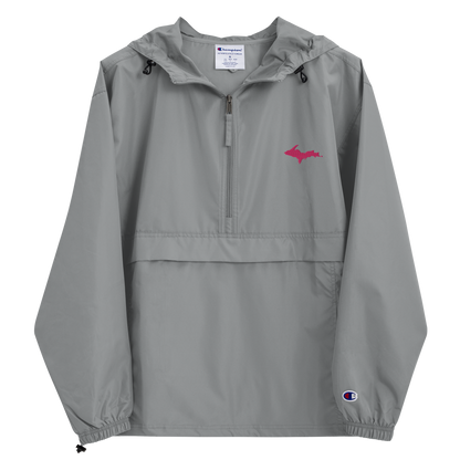 Upper Peninsula Packable Wind & Rain Jacket (w/ Pink UP Outline)