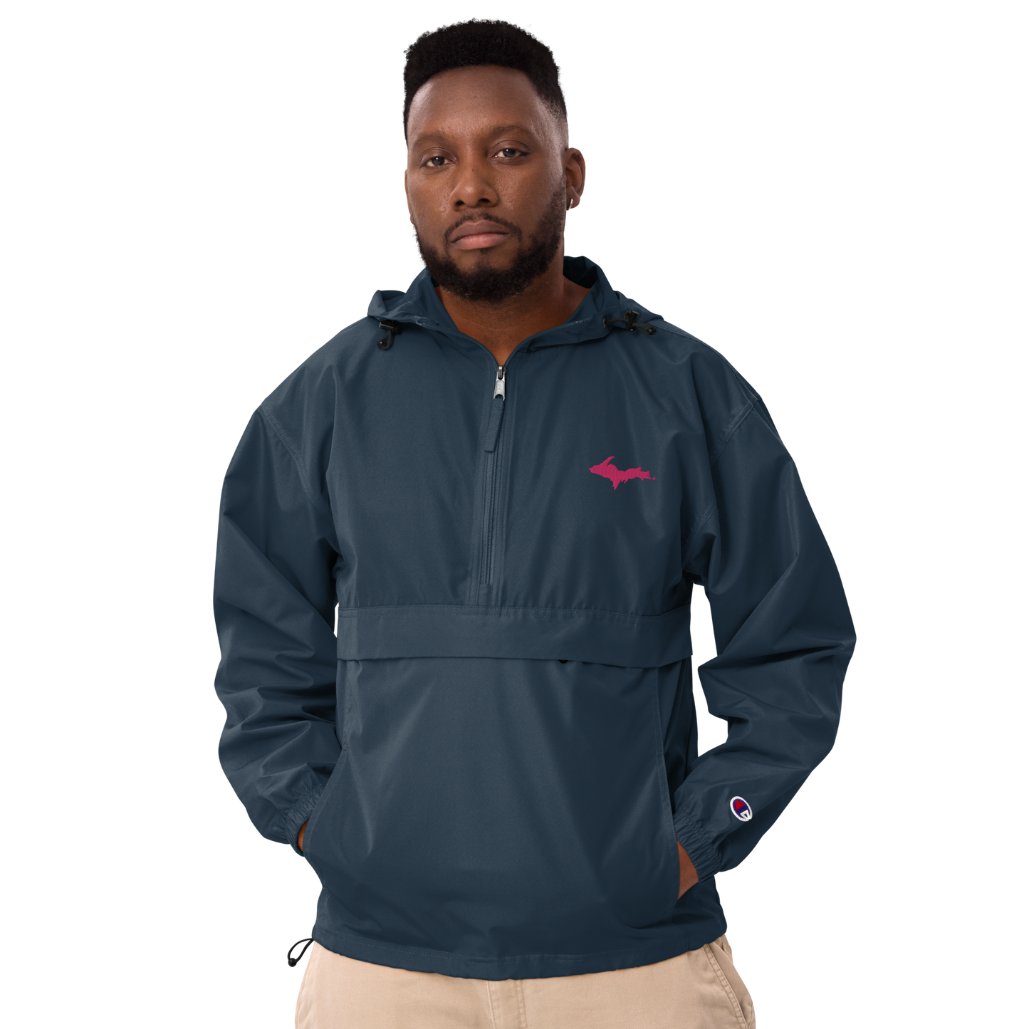 Upper Peninsula Packable Wind & Rain Jacket (w/ Pink UP Outline)