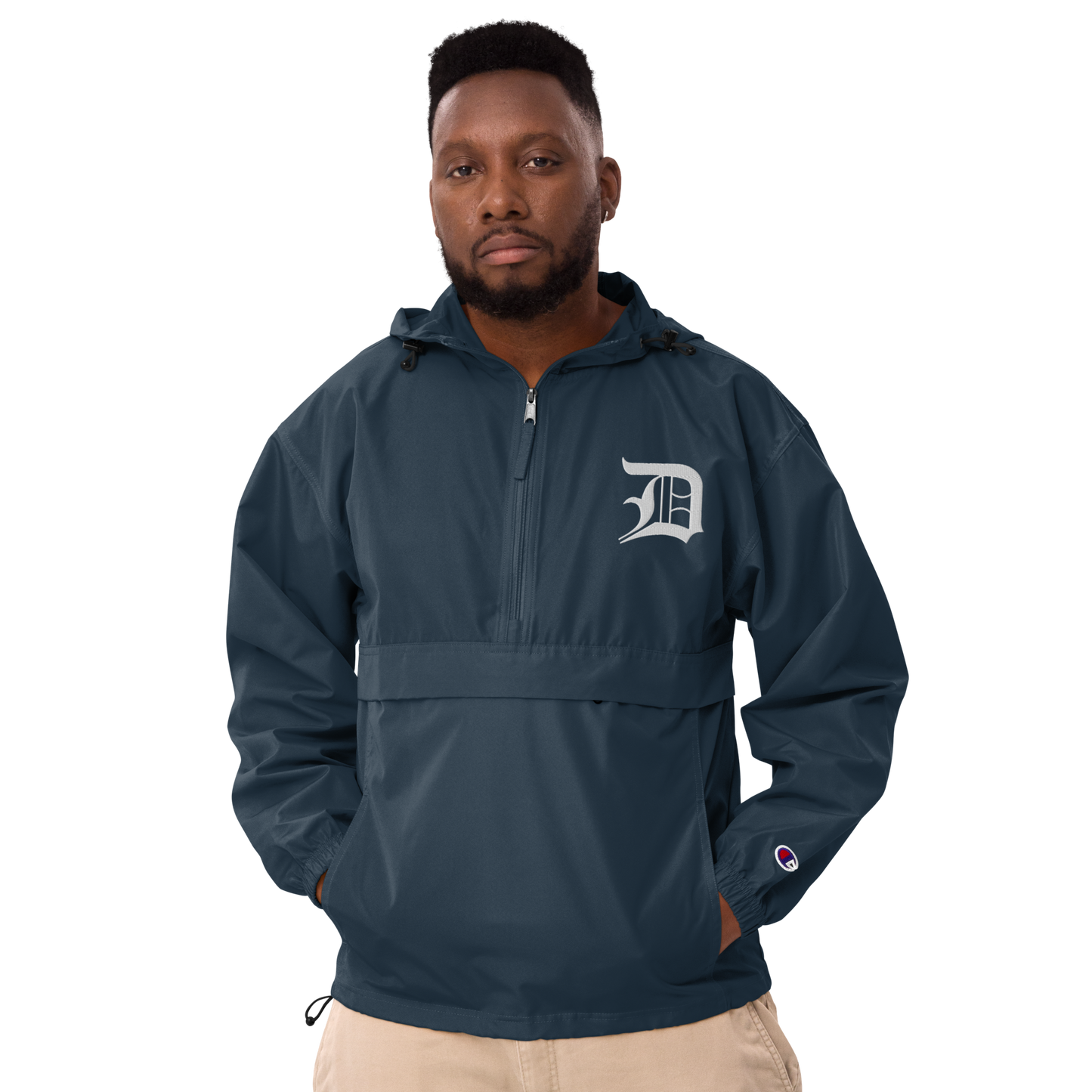 Detroit 'Old English D' Packable Wind & Rain Jacket