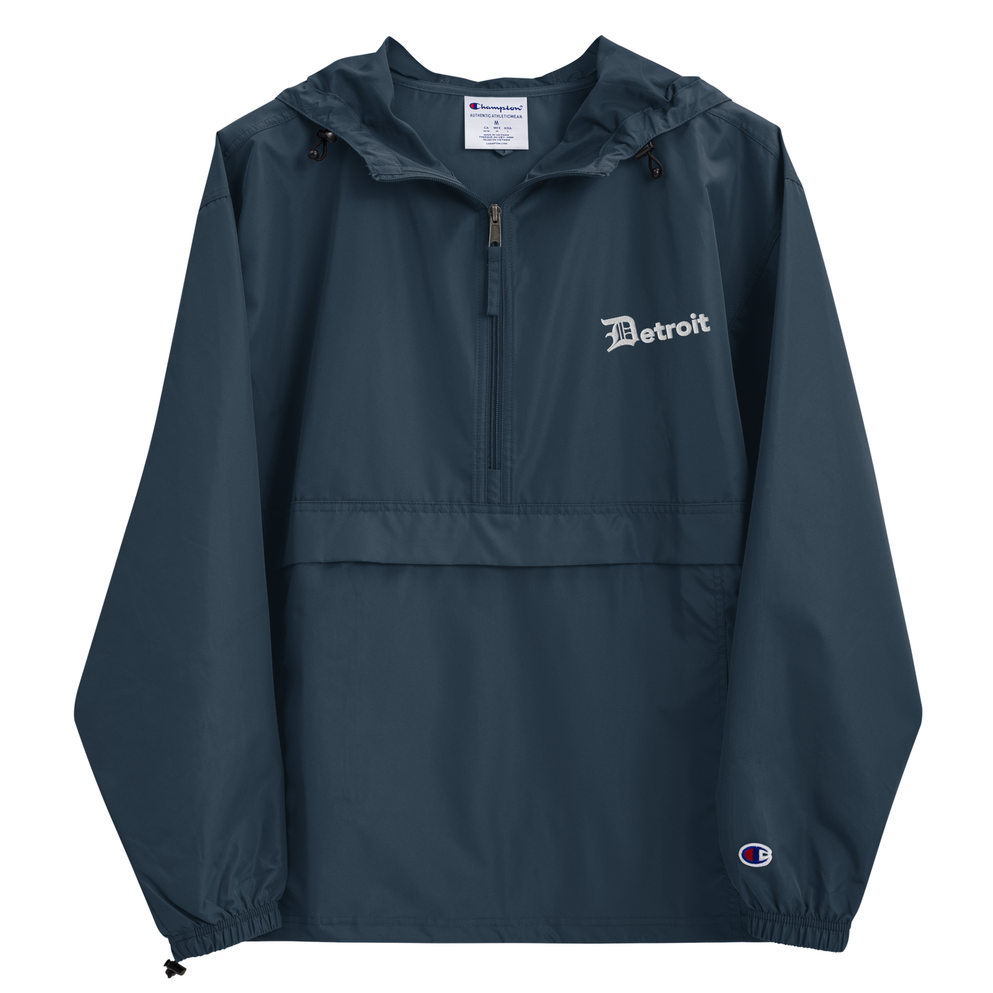 'Detroit' Packable Wind & Rain Jacket (w/ Old English 'D')