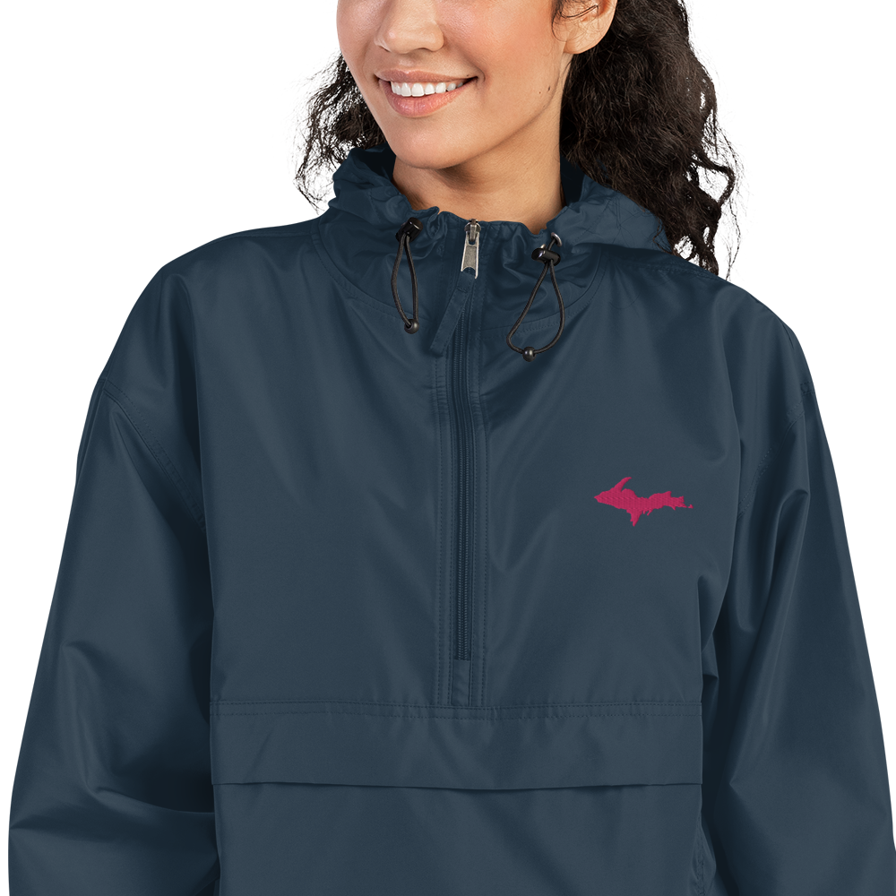 Upper Peninsula Packable Wind & Rain Jacket (w/ Pink UP Outline)