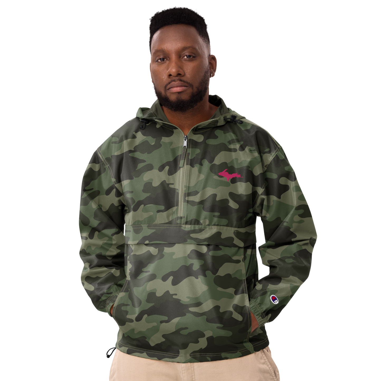 Upper Peninsula Packable Wind & Rain Jacket (w/ Pink UP Outline)