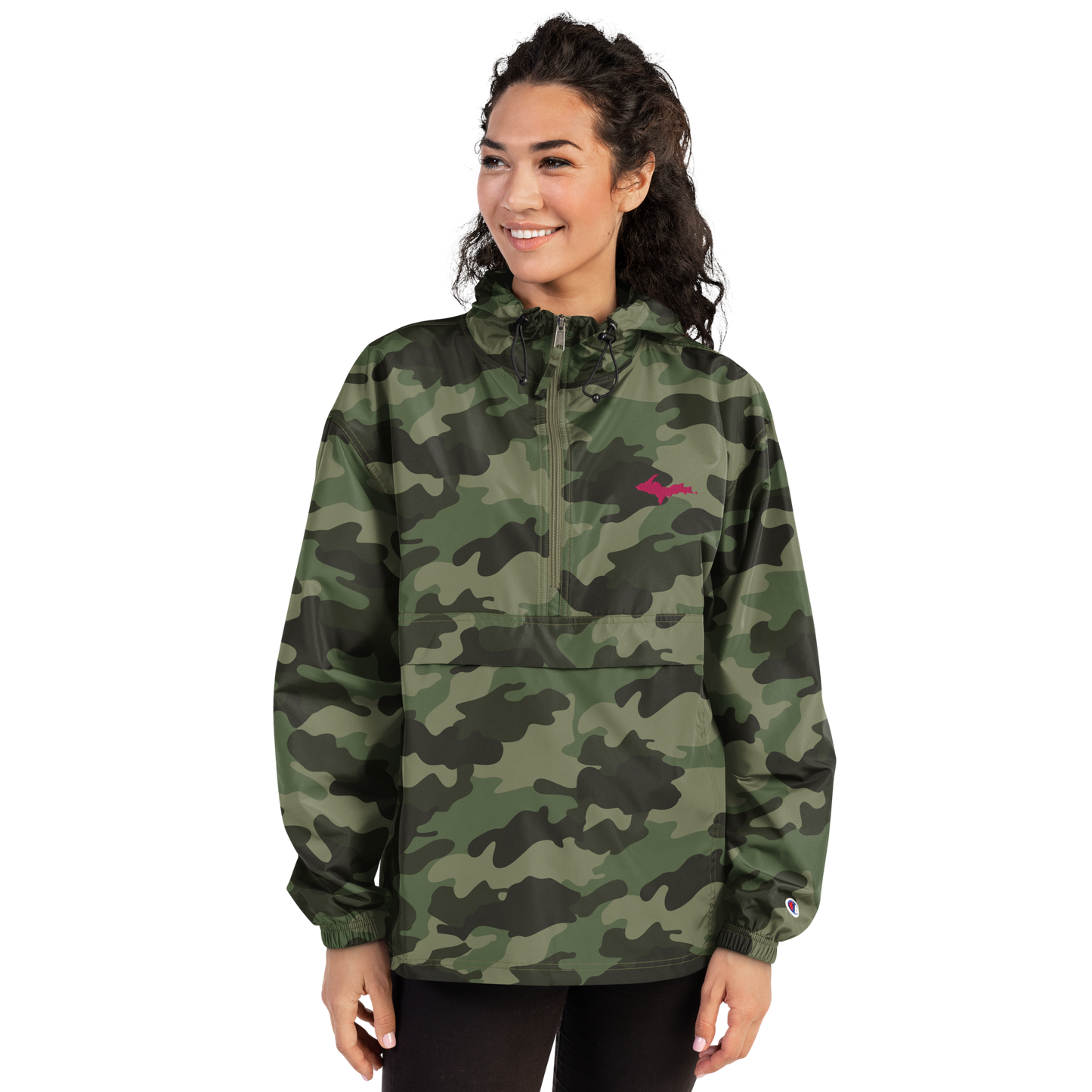 Upper Peninsula Packable Wind & Rain Jacket (w/ Pink UP Outline)