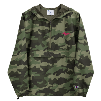 Upper Peninsula Packable Wind & Rain Jacket (w/ Pink UP Outline)