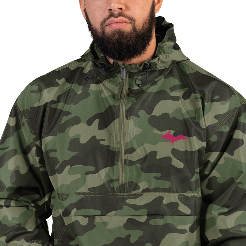 Upper Peninsula Packable Wind & Rain Jacket (w/ Pink UP Outline)