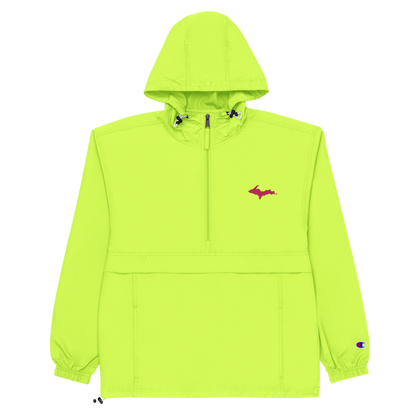 Upper Peninsula Packable Wind & Rain Jacket (w/ Pink UP Outline)