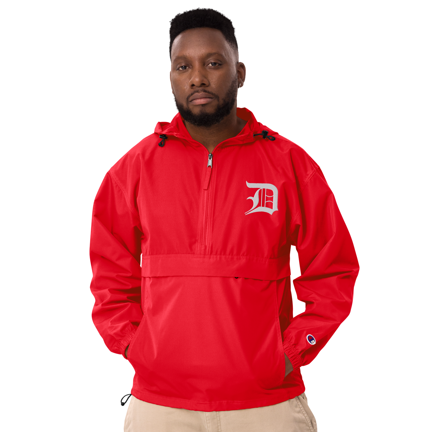 Detroit 'Old English D' Packable Wind & Rain Jacket