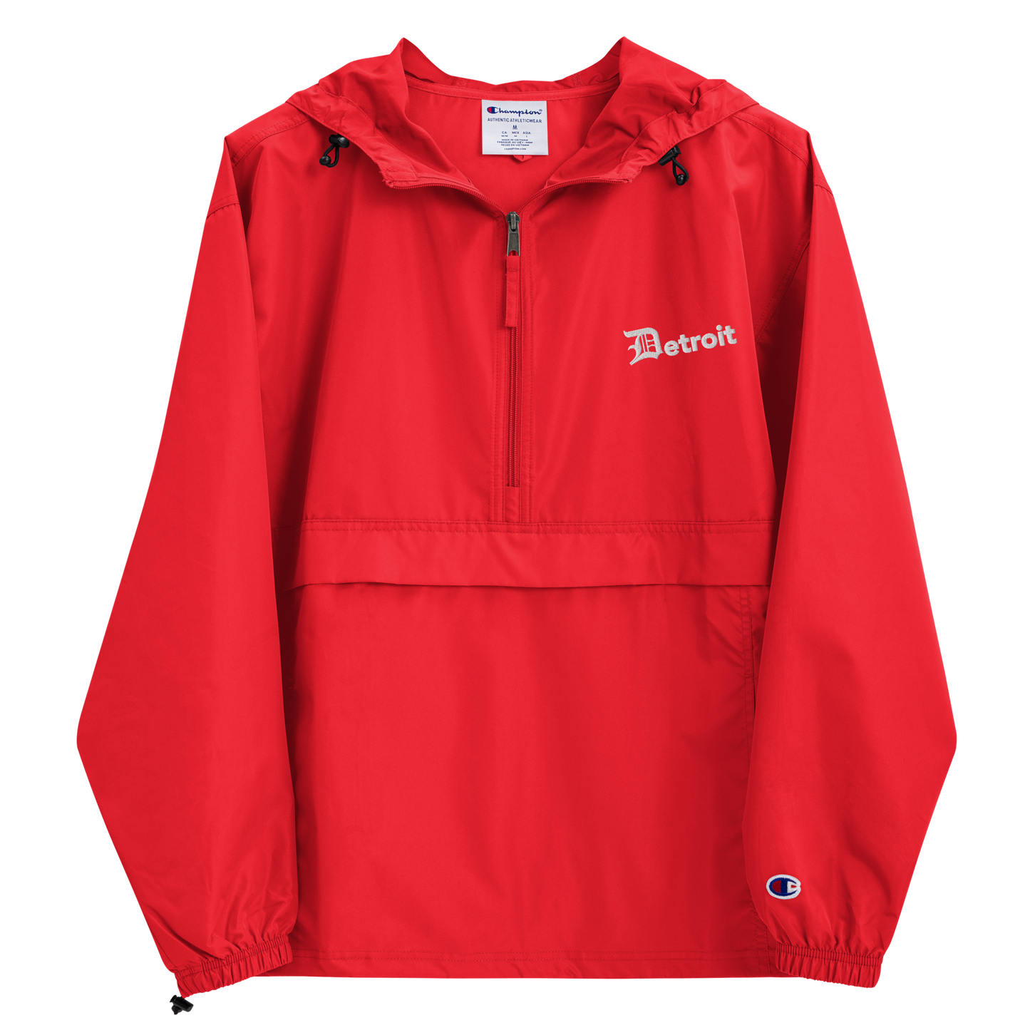 'Detroit' Packable Wind & Rain Jacket (w/ Old English 'D')