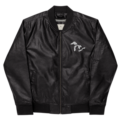 Great Lakes Bomber Jacket | Faux Leather - White