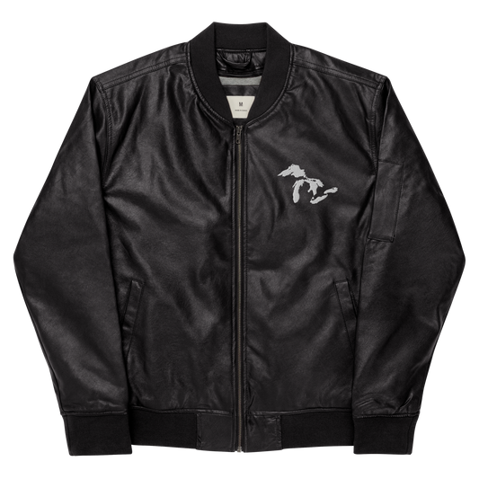 Great Lakes Bomber Jacket | Faux Leather - White