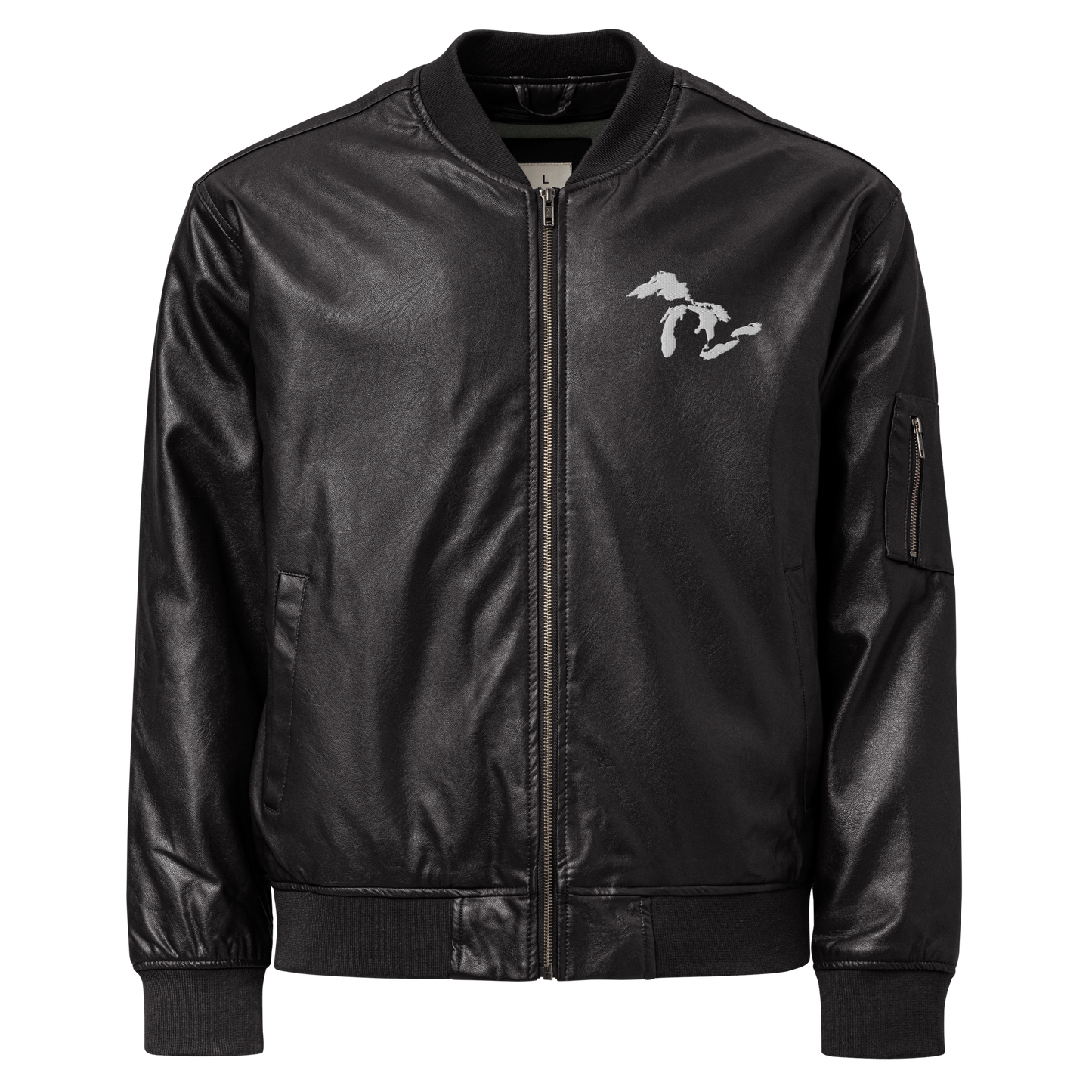 Great Lakes Bomber Jacket | Faux Leather - White