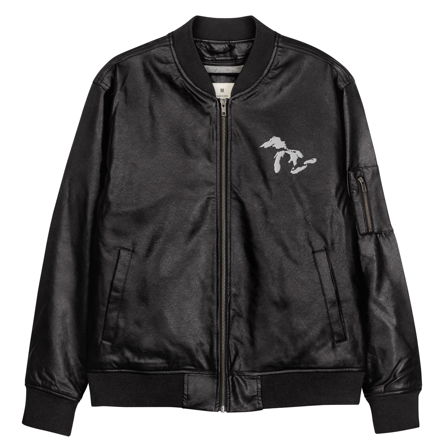 Great Lakes Bomber Jacket | Faux Leather - White