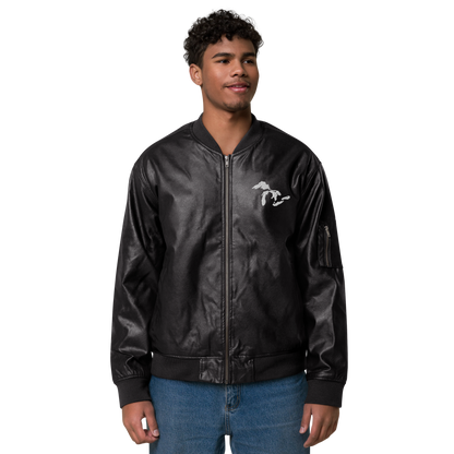 Great Lakes Bomber Jacket | Faux Leather - White