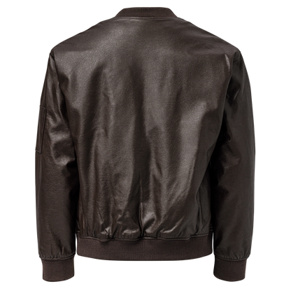 Great Lakes Bomber Jacket | Faux Leather - White