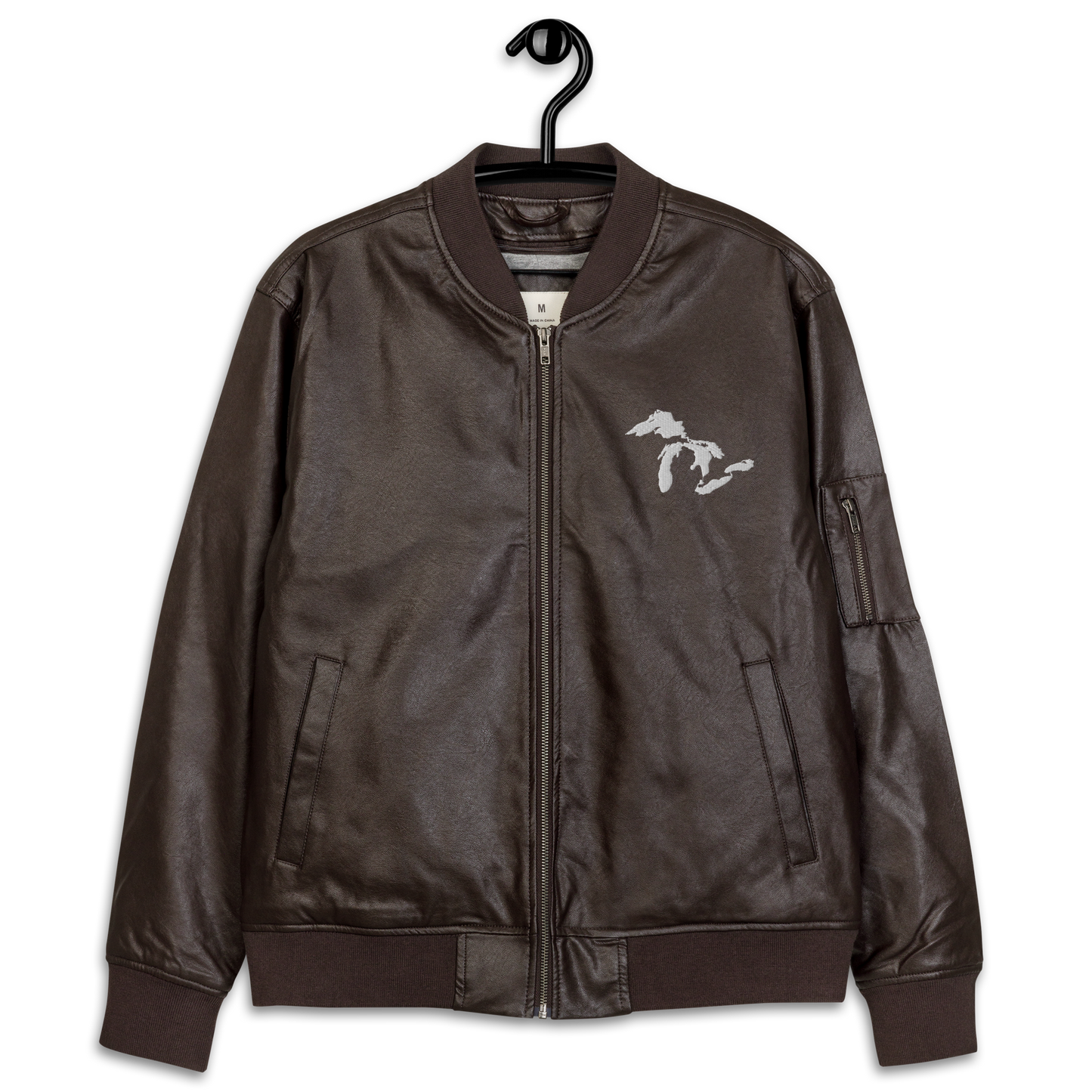 Great Lakes Bomber Jacket | Faux Leather - White